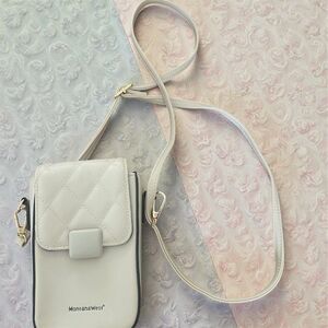 Montana West Phone Crossbody Bag Purse Womens Mini Cream Quilted Card